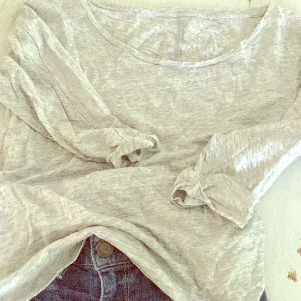 NWOT JCREW silver/gray shimmer ballet tee